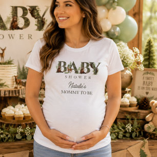 Waldtiere Wald Mama Baby Shower T-Shirt