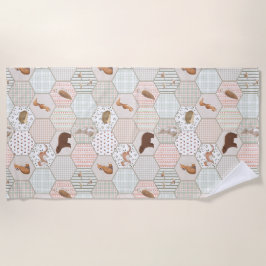 Waldtiere Wald Patchwork Baby Shower Geschenk Strandtuch