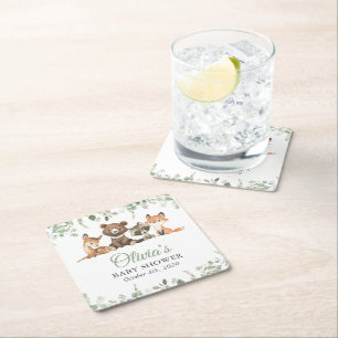 Waldtiere, Wald, Wild One, Babydusche Rechteckiger Pappuntersetzer