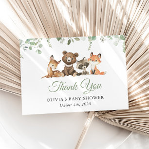 Waldtiere, Wald, Wilder kleiner, Babyparty Dankeskarte