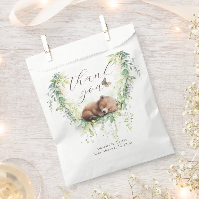 Waldtiere Waldgrün Baby Boy Dusche Geschenktütchen (Ausgeschnitten)