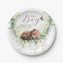 Waldtiere Waldgrün Baby Boy Dusche Pappteller