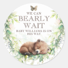 Waldtiere Waldgrün Baby Boy Dusche Runder Aufkleber