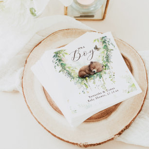 Waldtiere Waldgrün Baby Boy Dusche Serviette