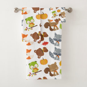 Waldtiere, Waldtiere, Falltiere Badhandtuch Set