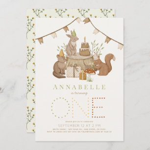 Waldtiere Waldtiere Party 1. Geburtstag Einladung