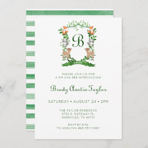 Waldtiere Wappen Boy Sip und sehen Einladung