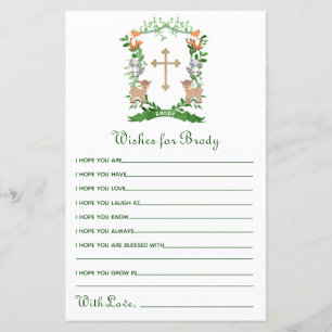 Waldtiere Wappen Taufen Wünsche für Baby