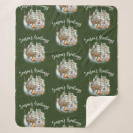 Waldtiere Weihnachten Mittlere Sherpa Blanket Sherpadecke