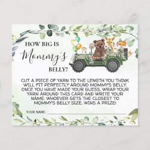 Waldtiere Wie groß ist Mamas Bauch Baby Shower Spi Flyer