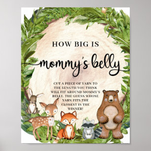 Waldtiere Wie groß ist Mommys Bauchwild Poster