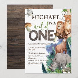 Waldtiere, wild lebende Tiere Einladung