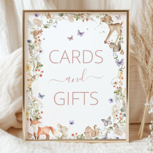 Waldtiere Wildblumen Karten und Geschenke Schild