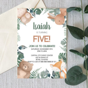 Waldtiere Wildtiere Wildtiere Geburtstagsparty Einladung