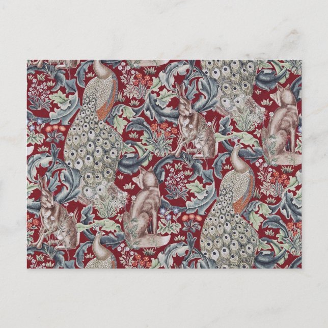 Waldtiere, William Morris Postkarte (Vorderseite)