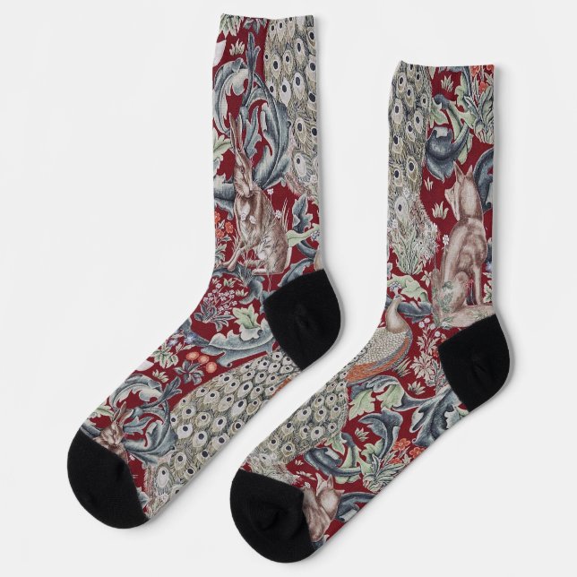 Waldtiere, William Morris Socken (Linkes Detail)
