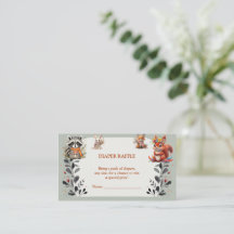 Waldtiere Windel Raffel Karte Baby Shower Ra