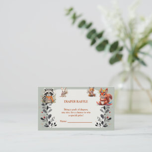 Waldtiere Windel Raffel Karte Baby Shower Ra
