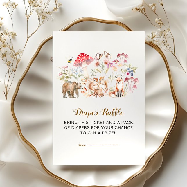 Waldtiere Windel-Raffle Baby Shower Karte (Von Creator hochgeladen)