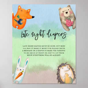 Waldtiere - Windeln für die späte Nacht Poster