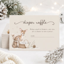 Waldtiere Winter-Baby-Party-Windel-Raffle
