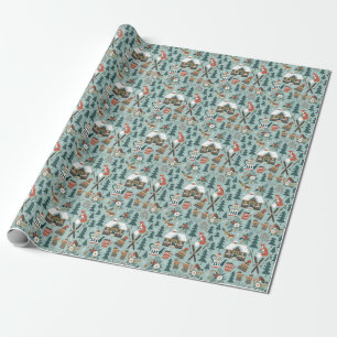 Waldtiere: Winter nahtlose Vintage-Naht. Geschenkpapier