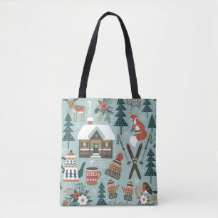 Waldtiere: Winter-Vintage-Nahtlos.