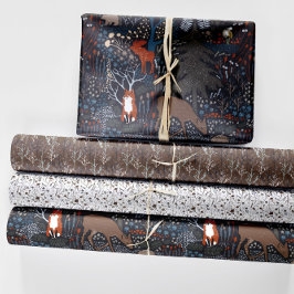 Waldtiere Winterwald Geschenkpapier Set