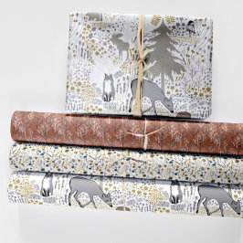 Waldtiere Winterwald Geschenkpapier Set