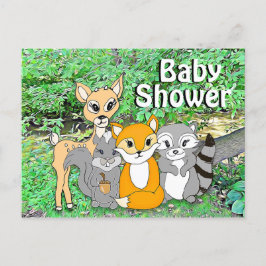 Waldtiere Woodland Kreaturen Kinderdusche Postkarte