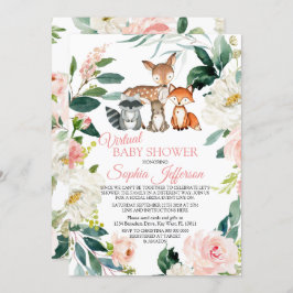 Waldtiere Woodland Virtual Baby Dusche Einladung