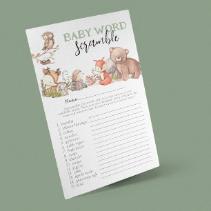 Waldtiere 'Wortverwirrung' Baby Shower Spiel