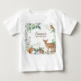 Waldtiere zum ersten Geburtstag Baby T-shirt