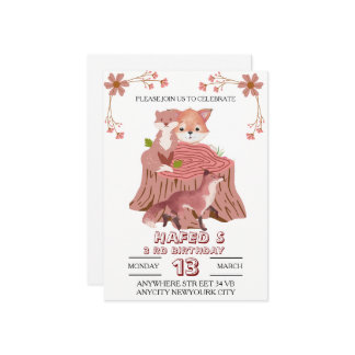 Waldtiere zum Geburtstag Einladung: Niederwald Einladung