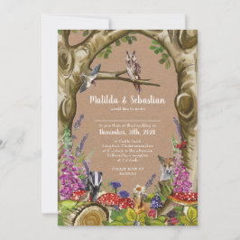 Waldtiere zum Hochzeitsempfang Einladung