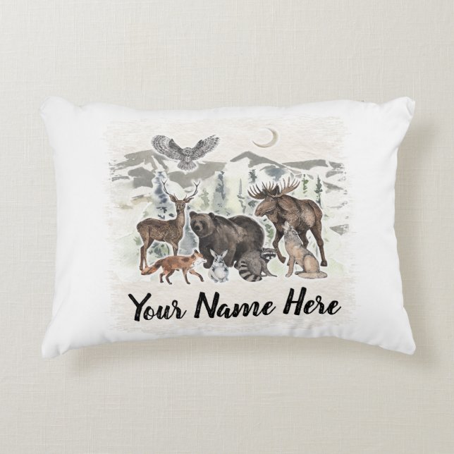 Waldtierfreunde Personalisiert Dekokissen (Vorderseite)
