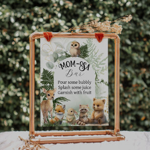Waldtiergartenmomosa Bar Babydusche Poster