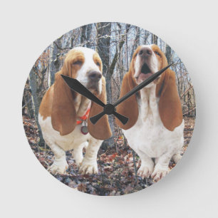 Walduhr HeulensBasset Hound Runde Wanduhr