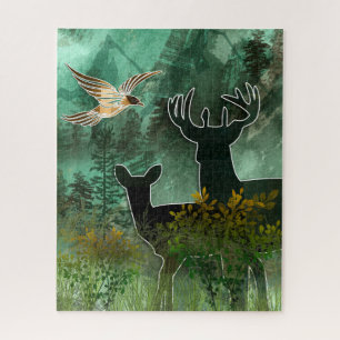 Waldunion Paar Hirsch und Habicht Puzzle