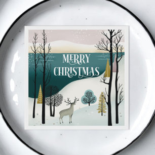 Waldurlaub Snowy Christmas Forest Party Serviette