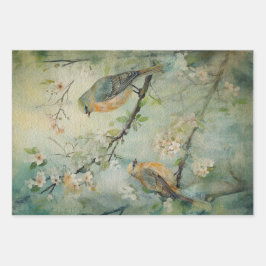 Waldvögel der Fegefäre Land Frühlingswald Nr. 2 Geschenkpapier Set