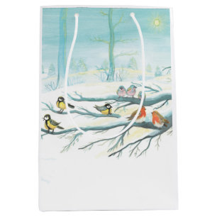 Waldvögel im Winter Mittlere Geschenktüte