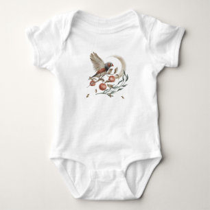 Waldvogel mit Früchten und Halbmond Baby Strampler