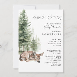 Waldwald Deer Baby Dusche Einladung