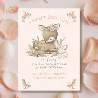 Waldwald Deer Mama Baby Girl Dusche Willkommen