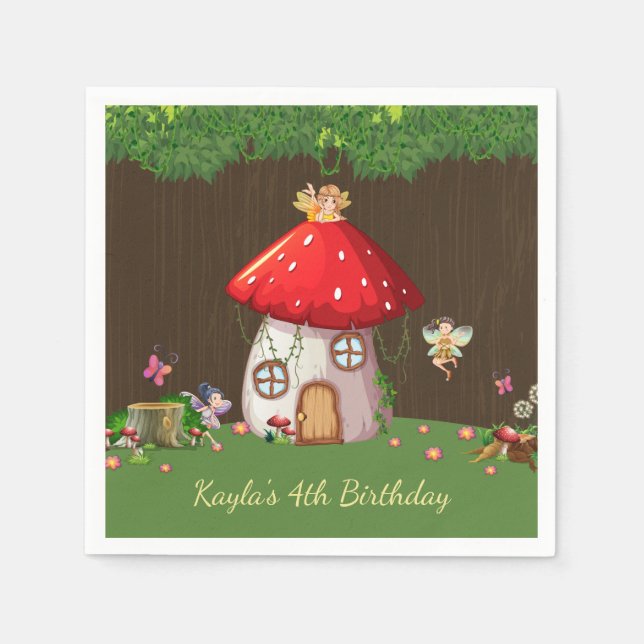 Waldwald, Fee zum Geburtstag Serviette (Vorderseite)