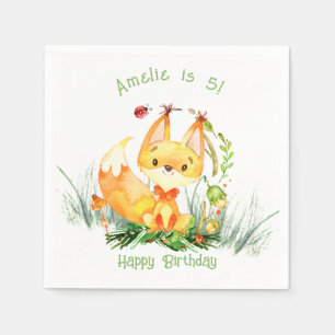 Waldwald Fox Niedliche Geburtstag Napkins Serviette