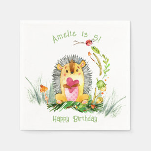 Waldwald Igel Niedliche Geburtstag Serviette