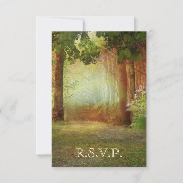 Waldwald im Freien Lässige elegante RSVP-Karte RSVP Karte (Vorderseite)