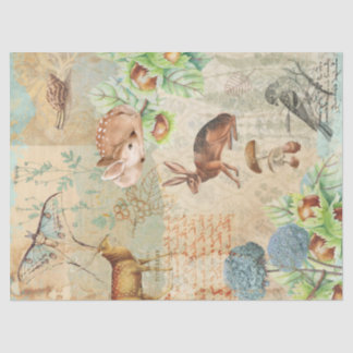 Waldwald Wildtiere Rabbit Deoupage Seidenpapier